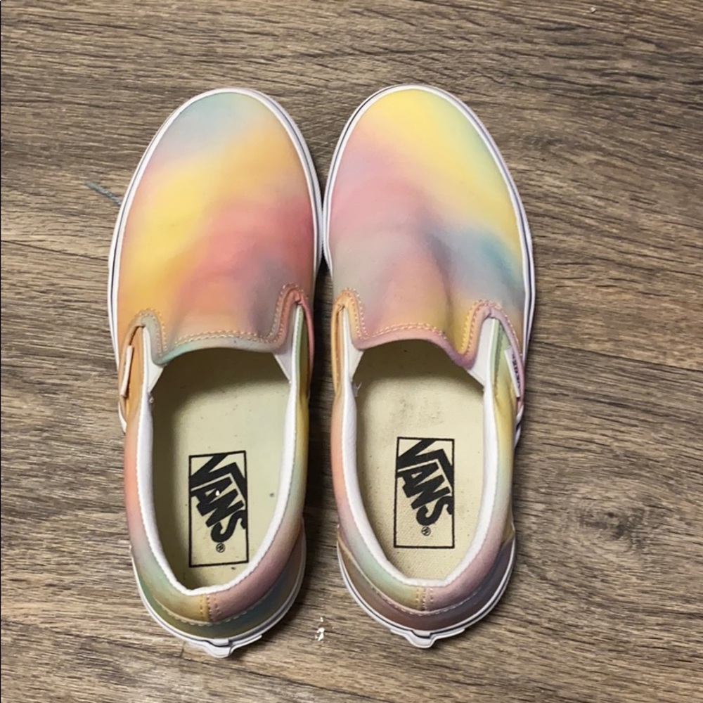 Tie-Dye Vans, worn once, like new condition, 6.5